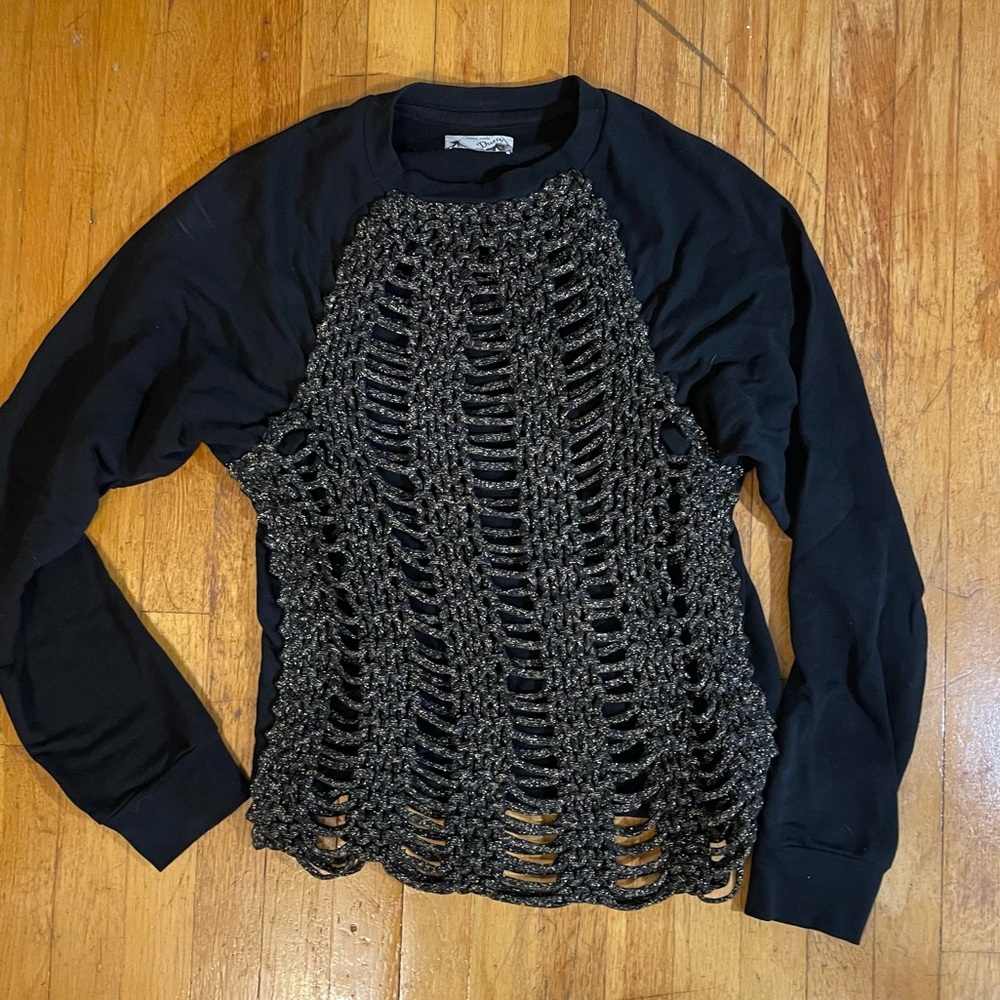 Dusty by Marjut Uotila, knit gold chain sweater